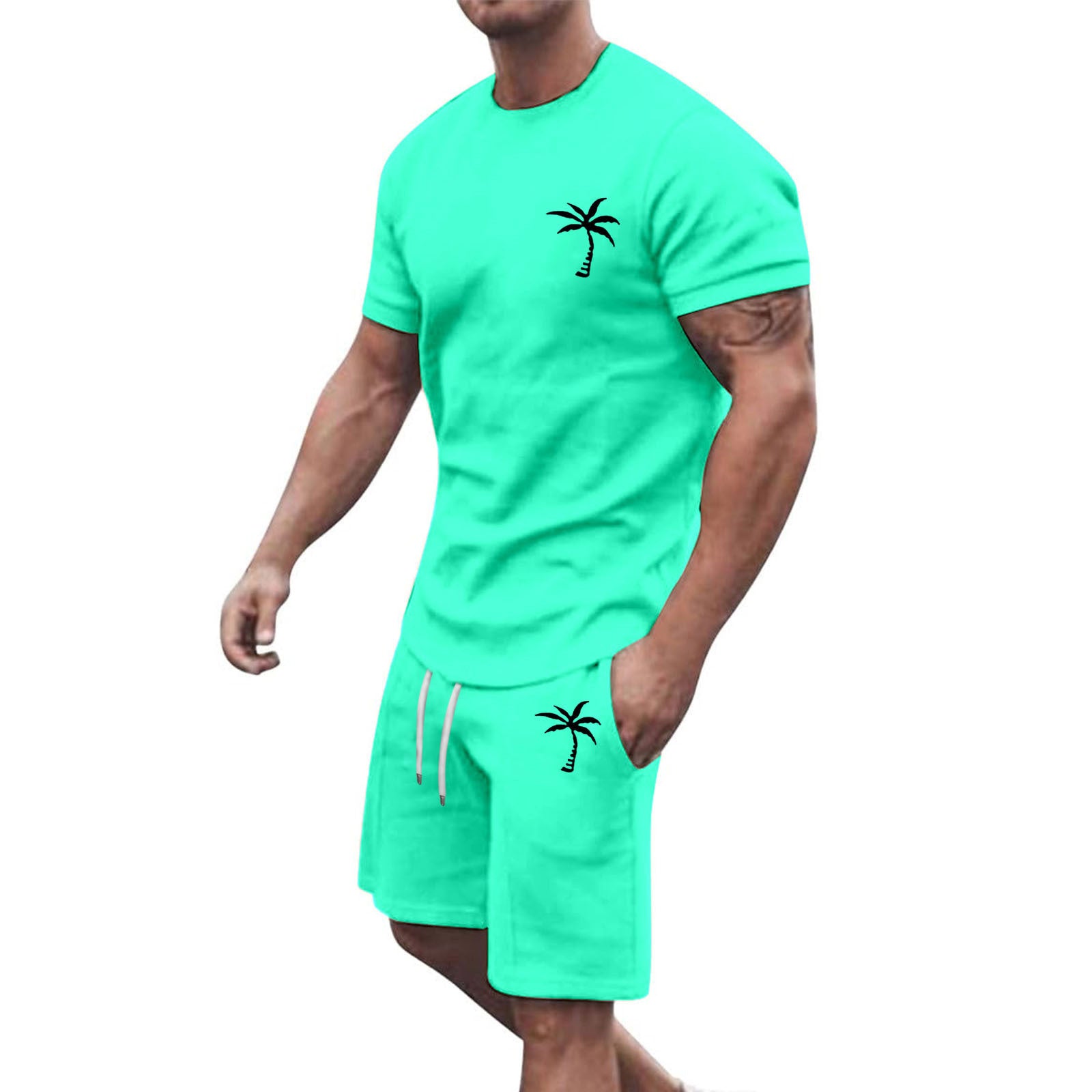 Men’s Short-Sleeve Sports & Leisure Set – Lightweight Summer T-Shirt and Shorts | Comfortable Casual Outfit