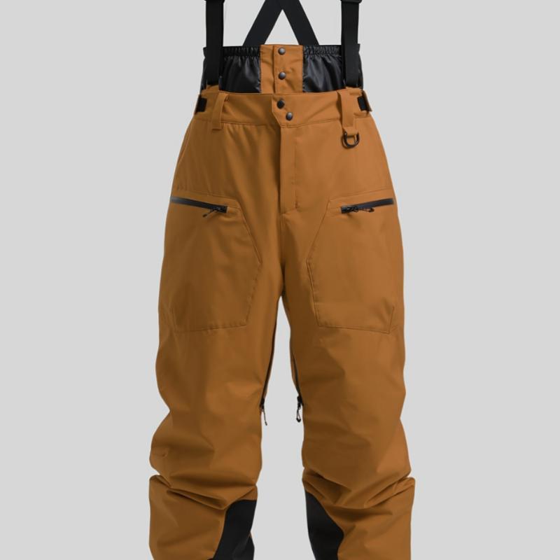 Men's Waterproof Strap Ski Pants – Thickened Winter Snow Pants with Flame Retardant Fabric