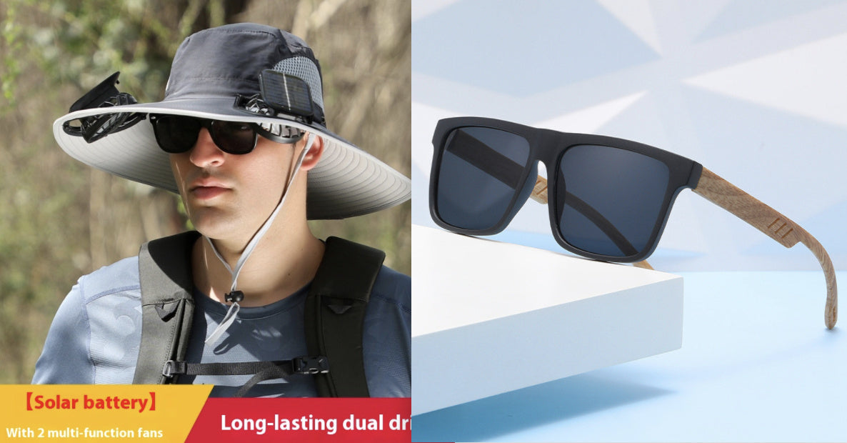 Outdoor Wide Brim Sun Hat With Solar Fan – USB Charging, Adjustable, Breathable, Waterproof, Windproof, Summer Fishing Hat