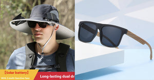 Outdoor Wide Brim Sun Hat With Solar Fan – USB Charging, Adjustable, Breathable, Waterproof, Windproof, Summer Fishing Hat