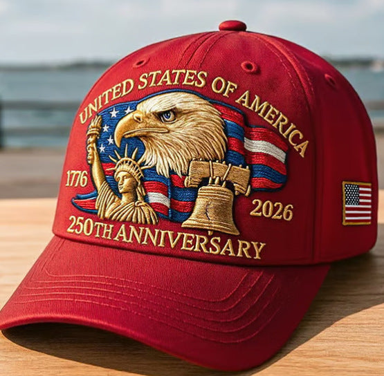Embroidered American Eagle Head 250 Weeks Old Baseball Cap – Cotton Adjustable Dome Hat for Men & Women