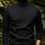 Men’s Solid Color Soft Viscose Turtleneck Sweater – Comfortable and Stylish Winter Knitwear