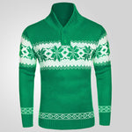 Men's Christmas Jacquard Pullover Sweater – Winter Thick Knitwear, Long Sleeve Casual Fashion Top