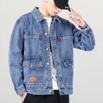 Men’s Vintage Denim Jacket – Smoky Gray, Loose Fit Casual Outerwear