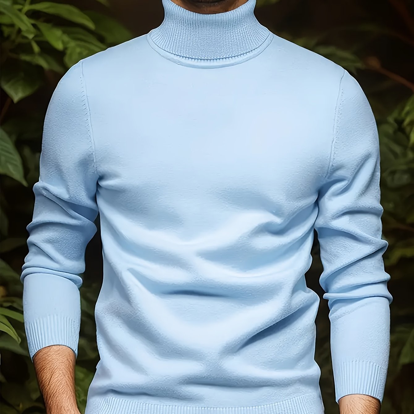 Men’s Solid Color Soft Viscose Turtleneck Sweater – Comfortable and Stylish Winter Knitwear