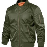 Men’s Baseball Jacket – Spring Autumn Pilot Coat with Zipper Outerwear