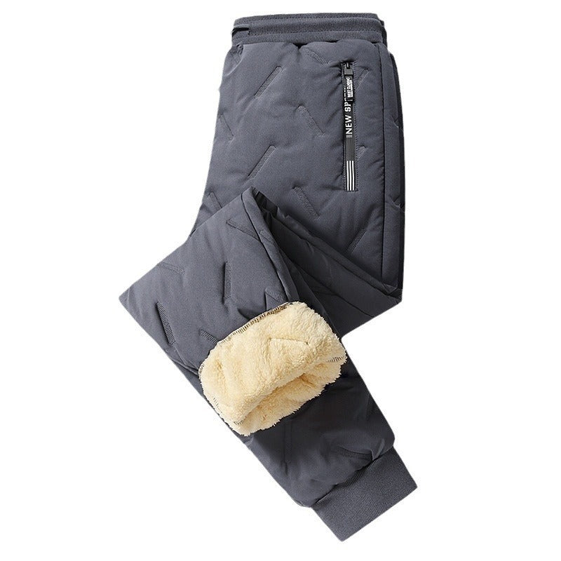 Men’s Winter Sweatpants – Plush Fleece Thermal Pants, Lambswool Lined, Waterproof, Windproof, Warm Casual Trousers
