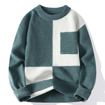 Trend Round Neck Multicolor Sweater for Men – Loose Fit Pullover Long Sleeve Casual Winter Top