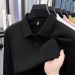 Mercerized Cotton Long-Sleeved Polo Shirt for Men – Breathable Casual Dad Style Top for Spring & Autumn