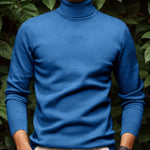 Men’s Solid Color Soft Viscose Turtleneck Sweater – Comfortable and Stylish Winter Knitwear