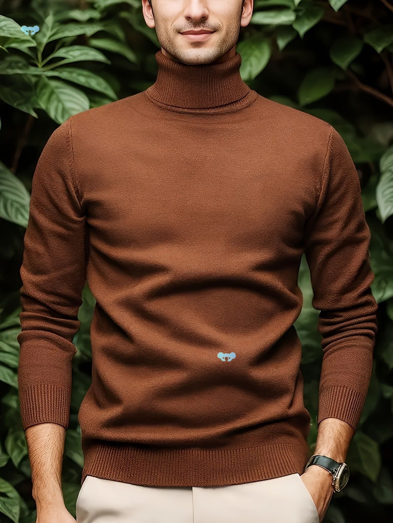 Men’s Solid Color Soft Viscose Turtleneck Sweater – Comfortable and Stylish Winter Knitwear