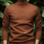 Men’s Solid Color Soft Viscose Turtleneck Sweater – Comfortable and Stylish Winter Knitwear