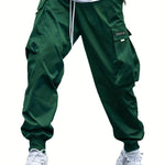 Men’s Multi-Pocket Cargo Pants – Casual Hip-Hop Drawstring Trousers for Outdoor, Streetwear, and Sports