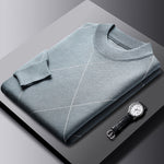 Trendy Rhombus Knitted Sweater – Large Size Pullover for Adults, Casual Long Sleeve Chenille Style