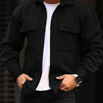 Men’s Polo Collar Coat – Stylish Long Sleeve Work Top for Business & Casual Wear