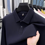 Mercerized Cotton Long-Sleeved Polo Shirt for Men – Breathable Casual Dad Style Top for Spring & Autumn