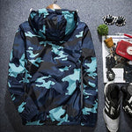 Covrlge Men’s Camouflage Jacket – Hooded Casual Luminous Zipper Coat for Spring Fashion