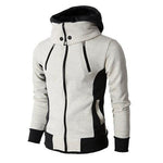 Men's Zip UP Hooded Jacket | Fake Two Piece Sports Cardigan | Casual Slim Fleece Sweatshirt Jacket