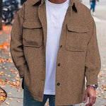 Men’s Polo Collar Coat – Stylish Long Sleeve Work Top for Business & Casual Wear