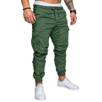 Men’s Casual Pencil Pants – Loose Cotton Blend Trousers with Belt, Comfortable Mid-Waist Youth Pants