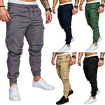 Men’s Casual Pencil Pants – Loose Cotton Blend Trousers with Belt, Comfortable Mid-Waist Youth Pants