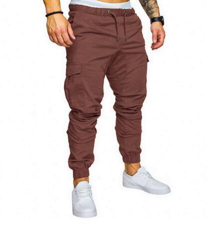 Men’s Casual Pencil Pants – Loose Cotton Blend Trousers with Belt, Comfortable Mid-Waist Youth Pants