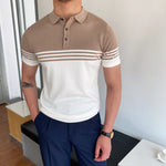 Men’s Casual Striped Polo Shirt – Thin Short-Sleeve Summer Top with Cotton Comfort