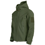 Soft Shell Jacket Men Windproof Hooded | Tactical Outdoor Performance Coat | Water-Resistant Multi-Pocket Design