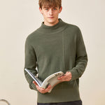 Men’s Loose Round Neck Sweater – Casual Cotton Blend Pullover, Long Sleeve Autumn Fashion Top