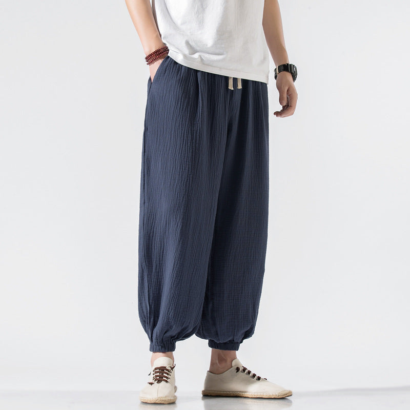 Men’s Thin Plus Size Casual Harem Pants – Wide Leg Loose-Fit Trousers, Comfortable Summer Leisure Pants, Sizes M-5XL