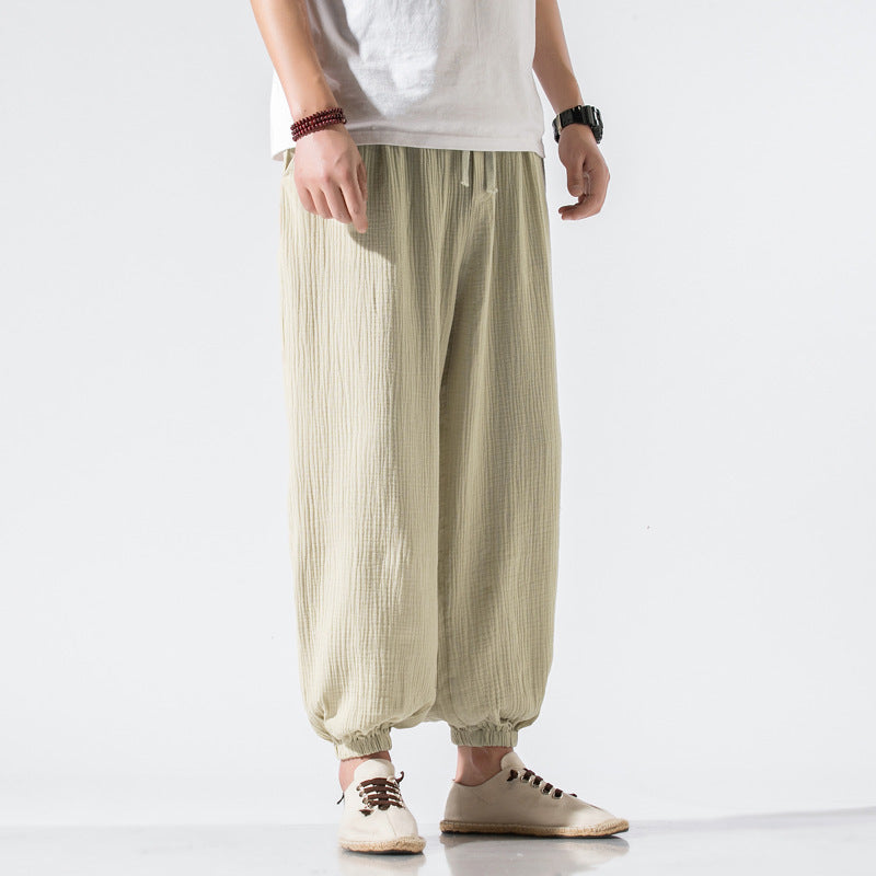 Men’s Thin Plus Size Casual Harem Pants – Wide Leg Loose-Fit Trousers, Comfortable Summer Leisure Pants, Sizes M-5XL