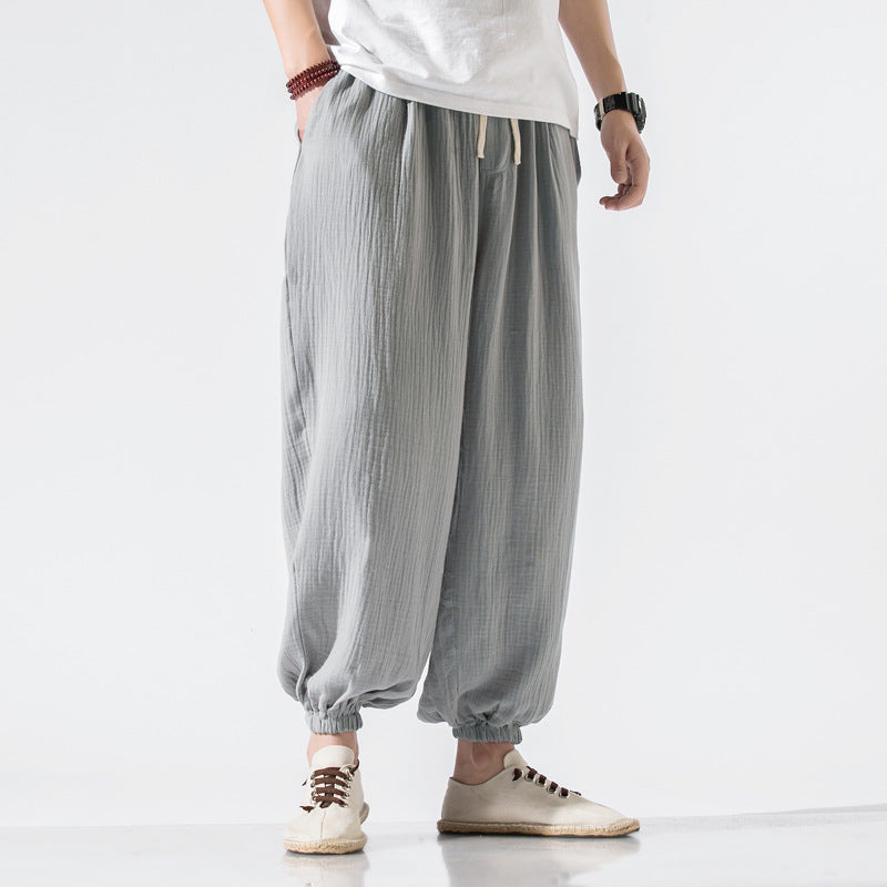 Men’s Thin Plus Size Casual Harem Pants – Wide Leg Loose-Fit Trousers, Comfortable Summer Leisure Pants, Sizes M-5XL