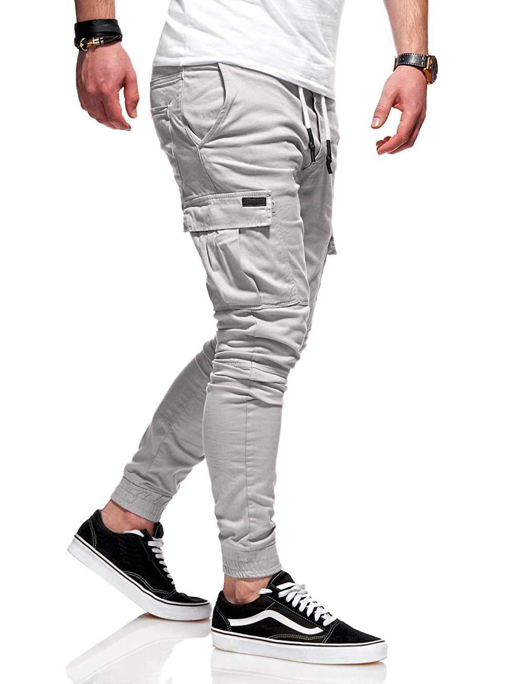 Men Jogger Pants – New Fashion Sweatpants with Belt, Cotton Fitness Trousers for Autumn Casual Wear