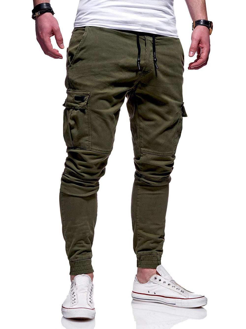 Men Jogger Pants – New Fashion Sweatpants with Belt, Cotton Fitness Trousers for Autumn Casual Wear