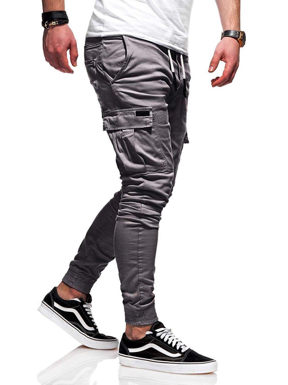 Men Jogger Pants – New Fashion Sweatpants with Belt, Cotton Fitness Trousers for Autumn Casual Wear