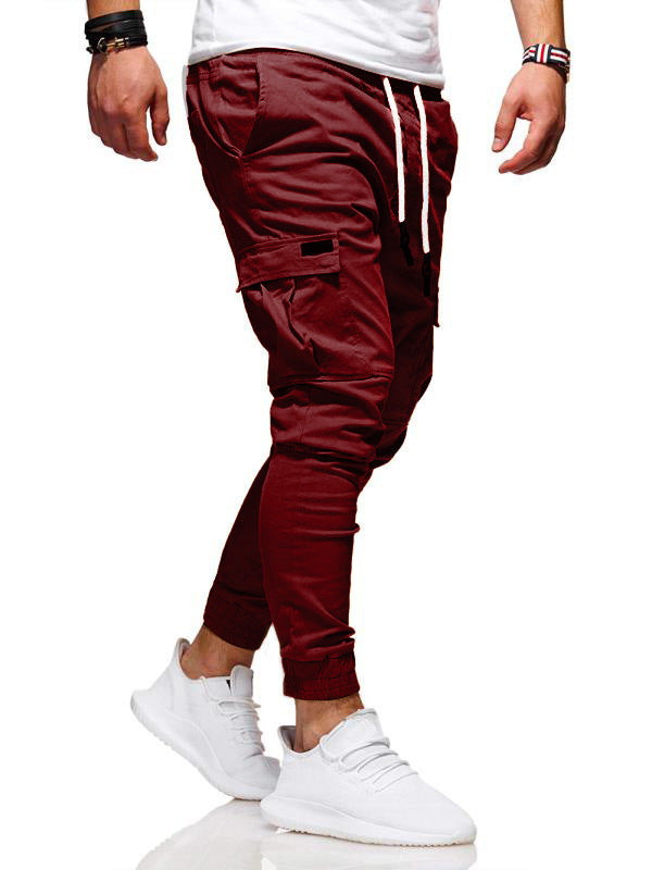 Men Jogger Pants – New Fashion Sweatpants with Belt, Cotton Fitness Trousers for Autumn Casual Wear