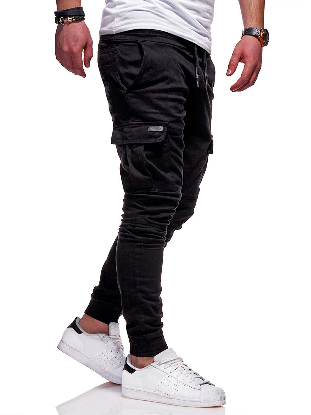 Men Jogger Pants – New Fashion Sweatpants with Belt, Cotton Fitness Trousers for Autumn Casual Wear