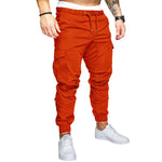 Men’s Casual Pencil Pants – Loose Cotton Blend Trousers with Belt, Comfortable Mid-Waist Youth Pants
