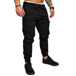 Men’s Casual Pencil Pants – Loose Cotton Blend Trousers with Belt, Comfortable Mid-Waist Youth Pants