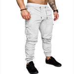 Men’s Casual Pencil Pants – Loose Cotton Blend Trousers with Belt, Comfortable Mid-Waist Youth Pants