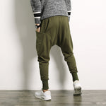 Japanese Style Plus Size Harem Suspender Pants for Men – Casual Loose Cotton Blend Trousers