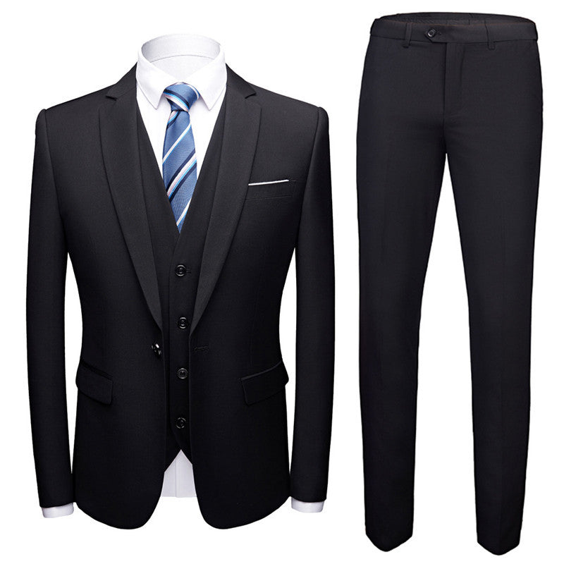 Men’s Business Suit Set – Classic One-Button Wedding Dress Suit for Formal Events & Office Wear