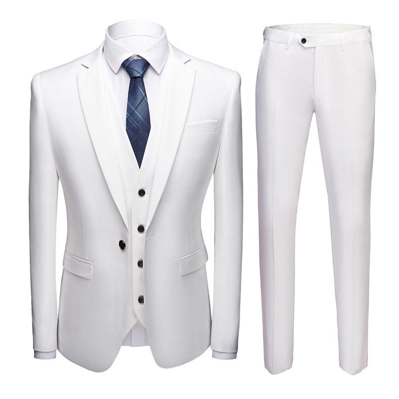 Men’s Business Suit Set – Classic One-Button Wedding Dress Suit for Formal Events & Office Wear