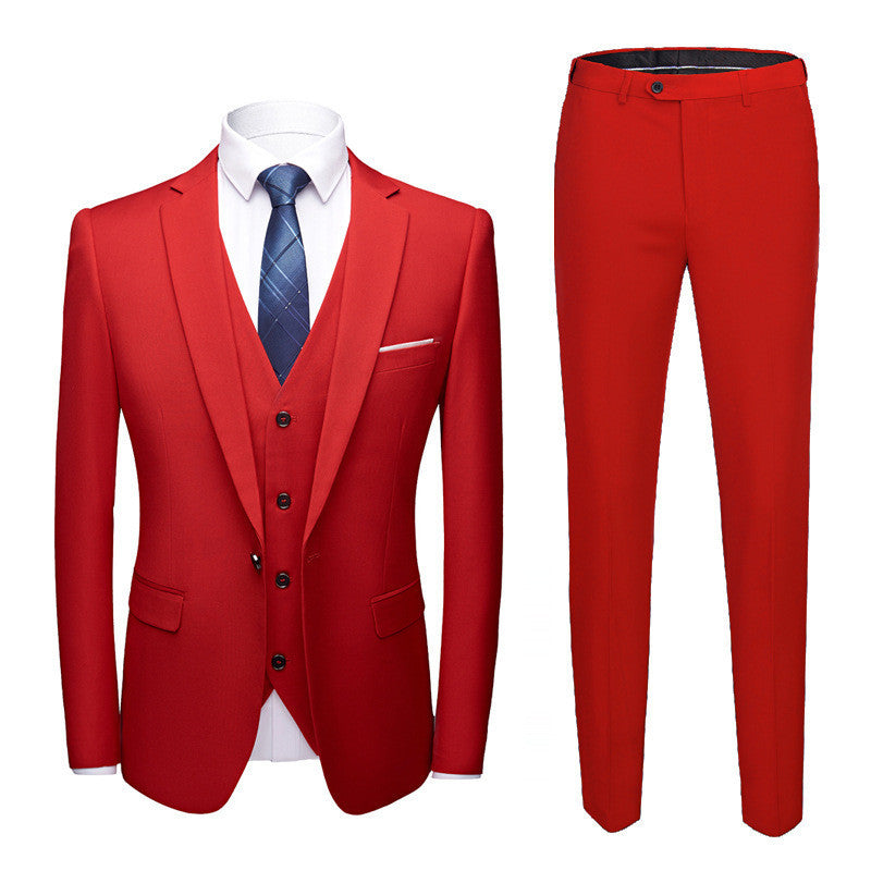 Men’s Business Suit Set – Classic One-Button Wedding Dress Suit for Formal Events & Office Wear