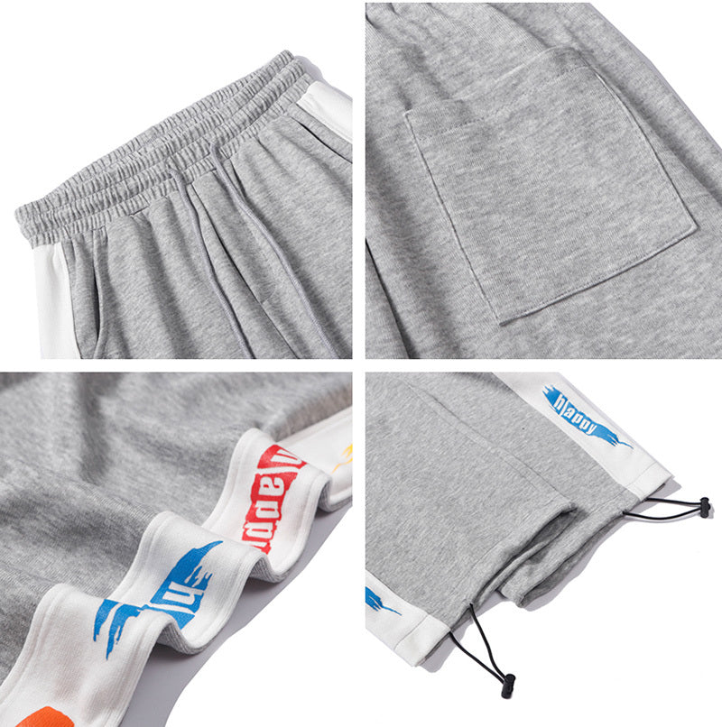 Men’s & Women’s Printed Drawstring Trousers – Loose Straight-Waist Cotton Pants, Casual Summer Style, Sizes M-XXL