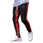 Men’s Strappy Zippered Sports Trousers – High Waist Tight-Fit Athletic Pants with Belt