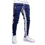 Men’s Strappy Zippered Sports Trousers – High Waist Tight-Fit Athletic Pants with Belt