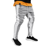 Men’s Strappy Zippered Sports Trousers – High Waist Tight-Fit Athletic Pants with Belt