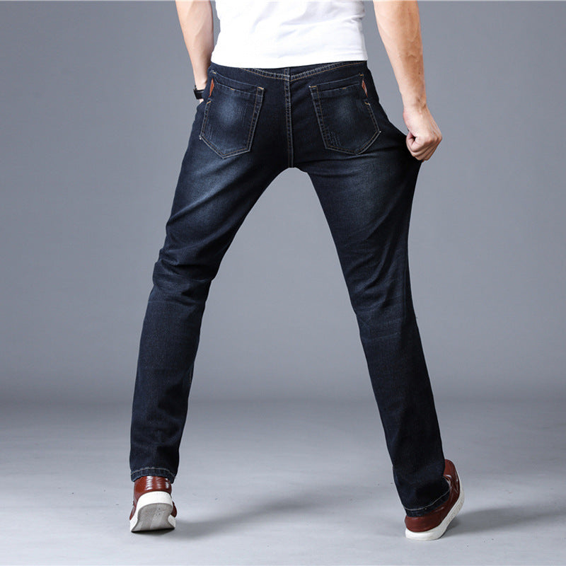 Men’s Slim Straight Stretch Jeans – Classic Cotton Denim Trousers | Comfortable Everyday Fit