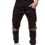 Men’s Casual Pencil Pants – Loose Cotton Blend Trousers with Belt, Comfortable Mid-Waist Youth Pants